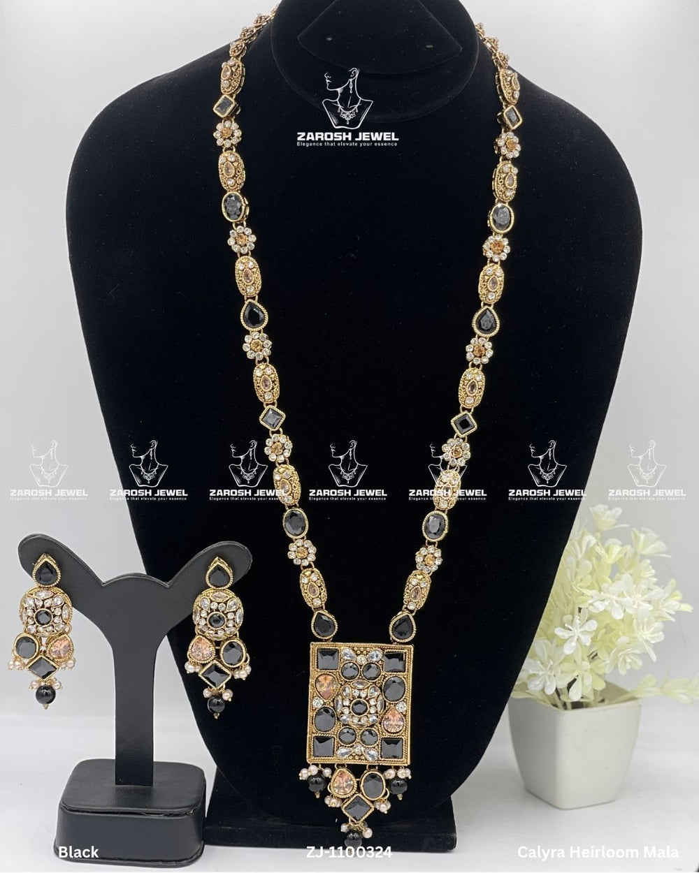 Calyra Heirloom Mala | ZAROSH JEWEL Black