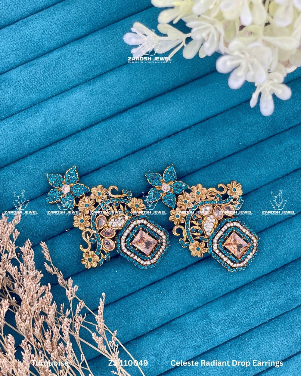 Celeste Radiant Drop Earrings | ZAROSH JEWEL Zinc