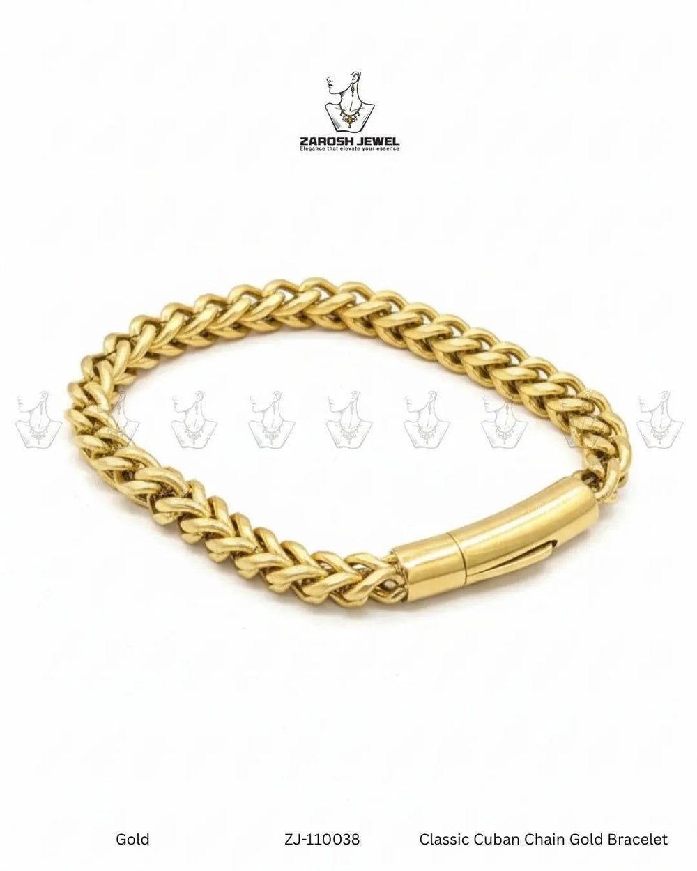 Classic Cuban Chain Gold Bracelet | ZAROSH JEWEL