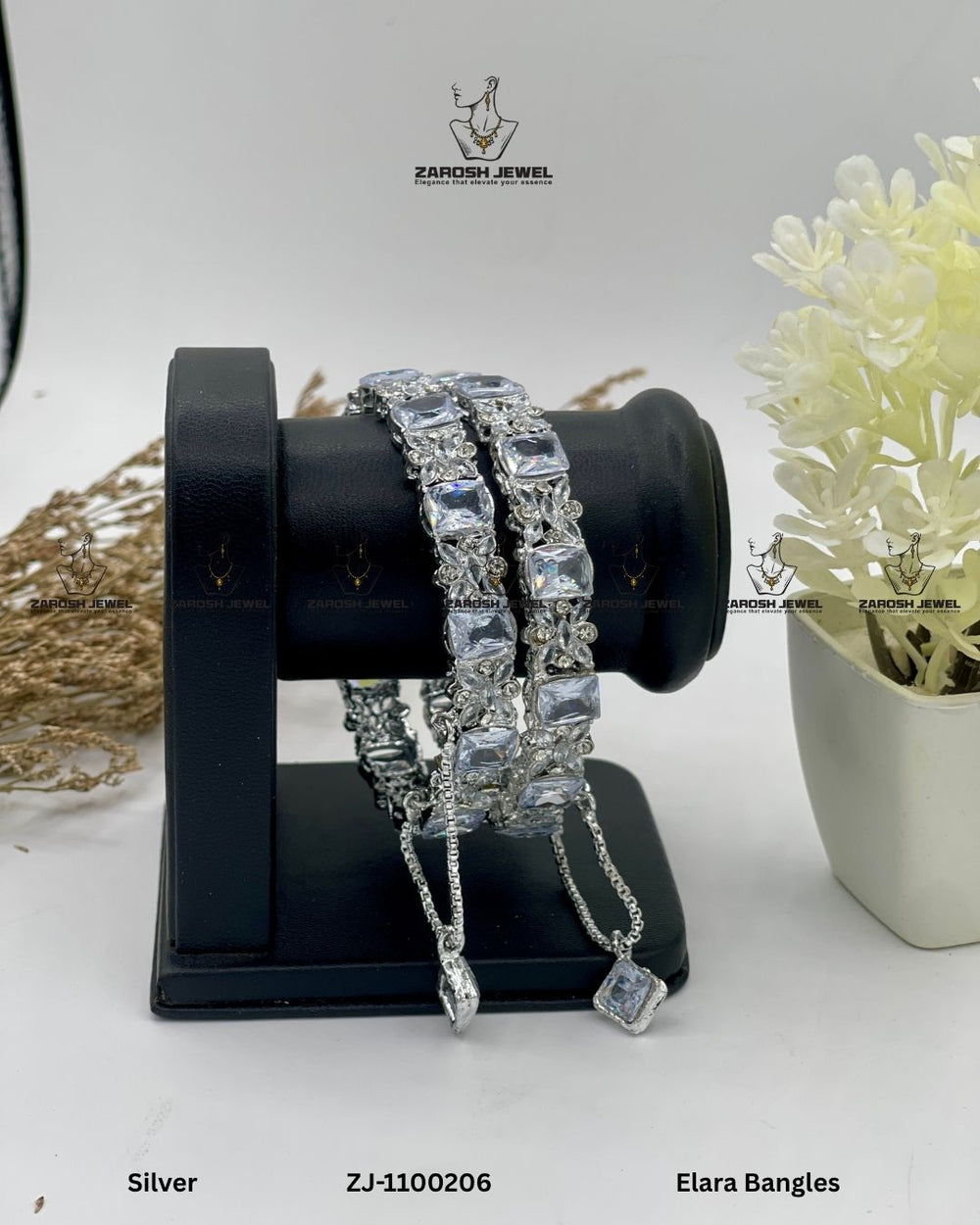 Elara Bangles Openable | ZAROSH JEWEL Silver