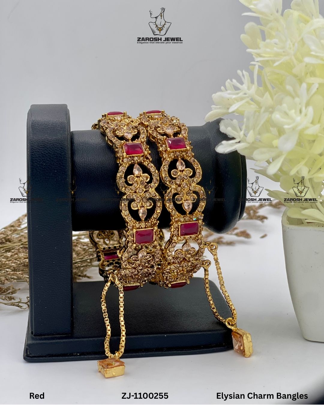 Elysian Charm Bangles | ZAROSH JEWEL Red