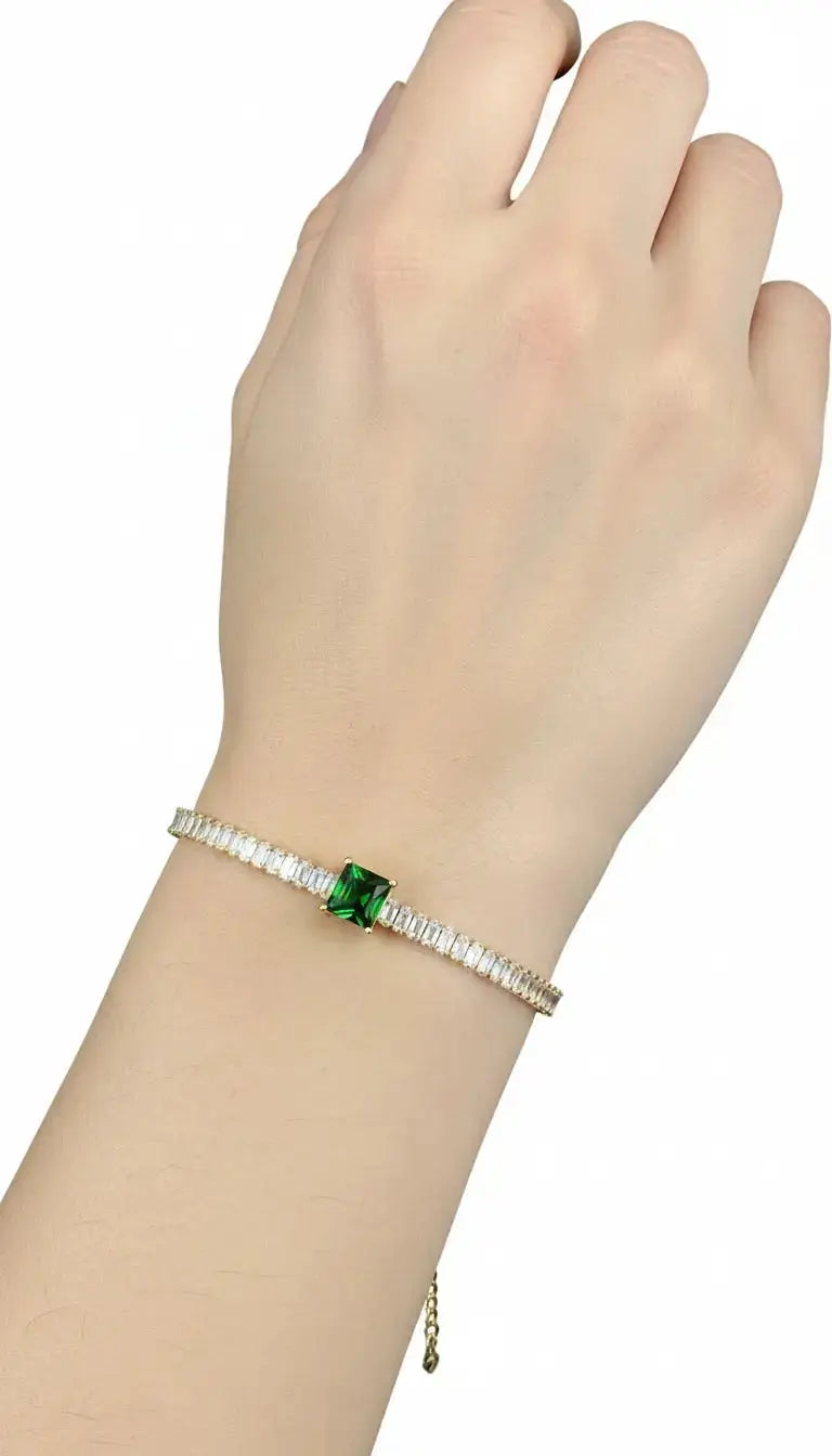 Emerald Glow Gold Bracelet | ZAROSH JEWEL