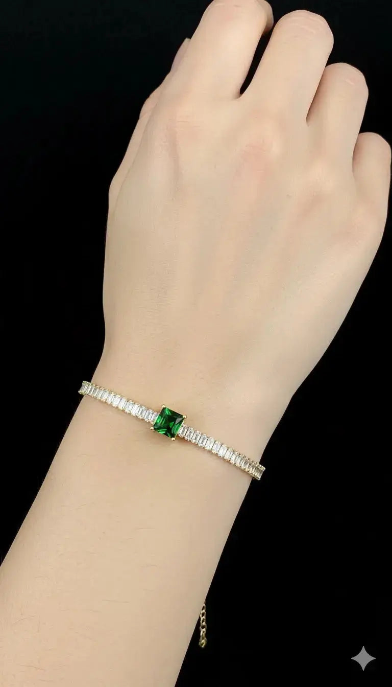 Emerald Glow Gold Bracelet | ZAROSH JEWEL