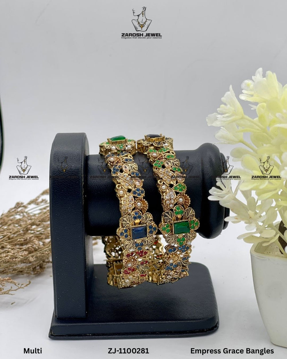 Empress Grace Bangles Openable | ZAROSH JEWEL Multi