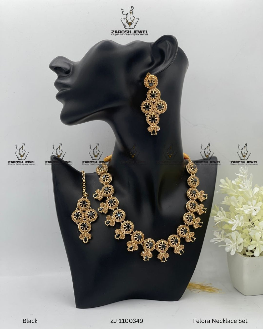 Felora Necklace Set | ZAROSH JEWEL Black