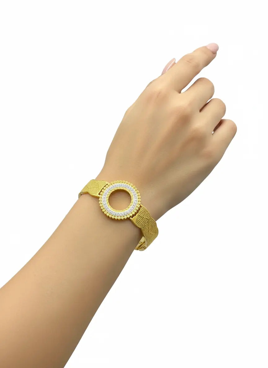 Heritage Circle Motif Gold Bracelet | ZAROSH JEWEL