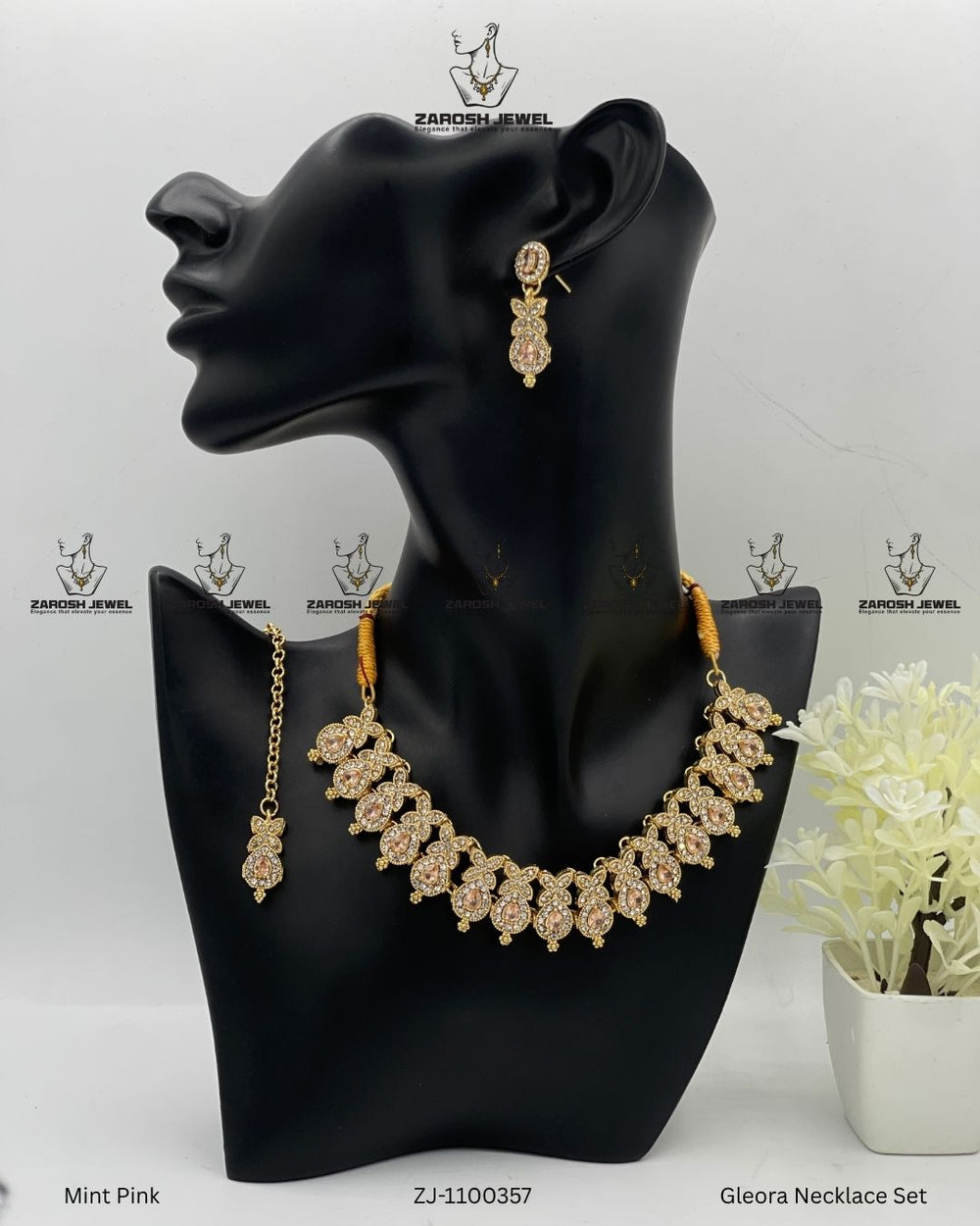 Gleora Necklace Set | ZAROSH JEWEL Champagne