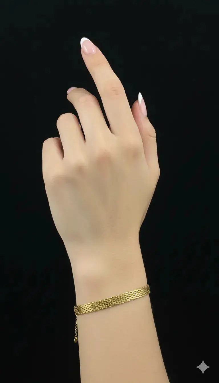 Golden Weave Mesh Bracelet | ZAROSH JEWEL