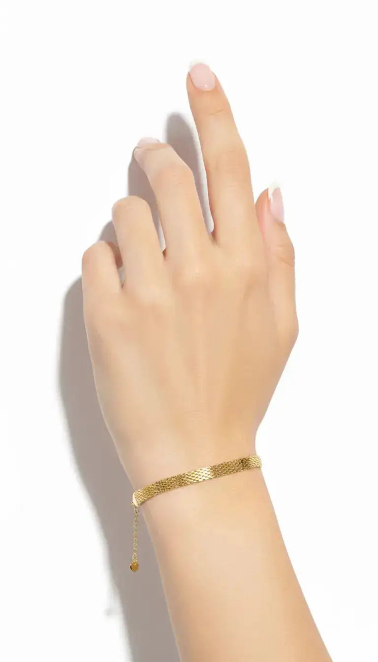 Golden Weave Mesh Bracelet | ZAROSH JEWEL