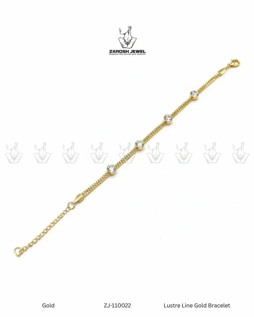 Lustre Line Gold Bracelet | ZAROSH JEWEL