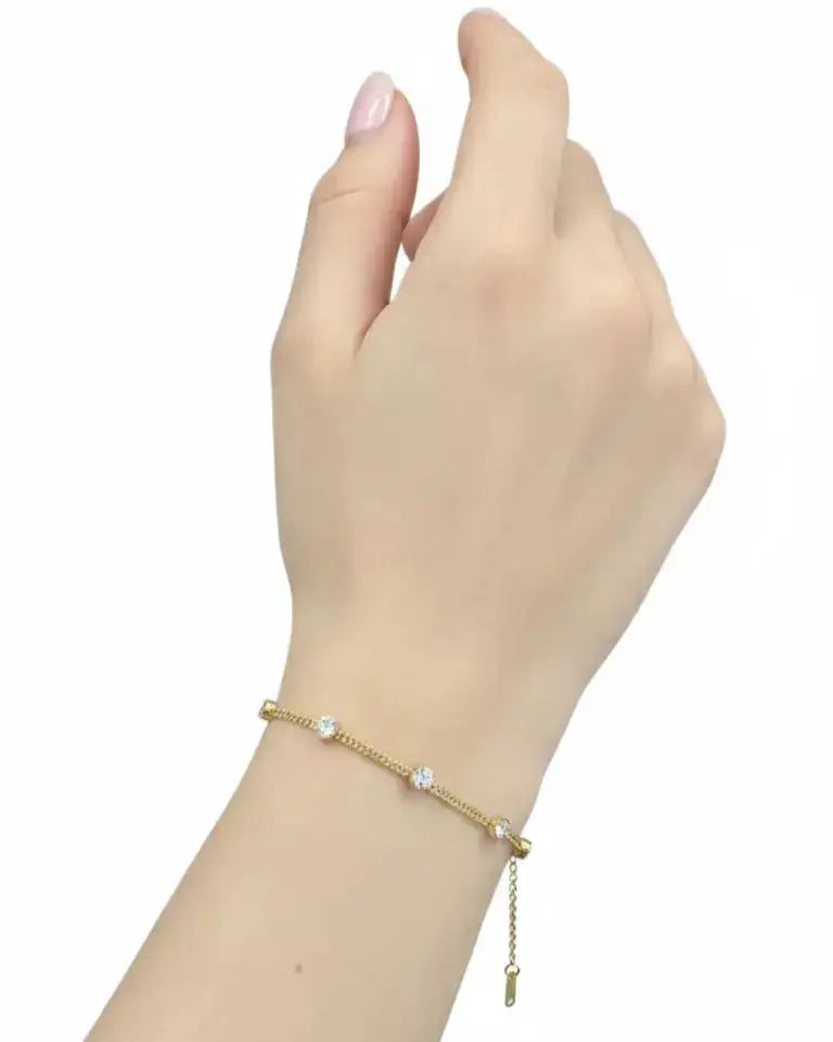 Lustre Line Gold Bracelet | ZAROSH JEWEL