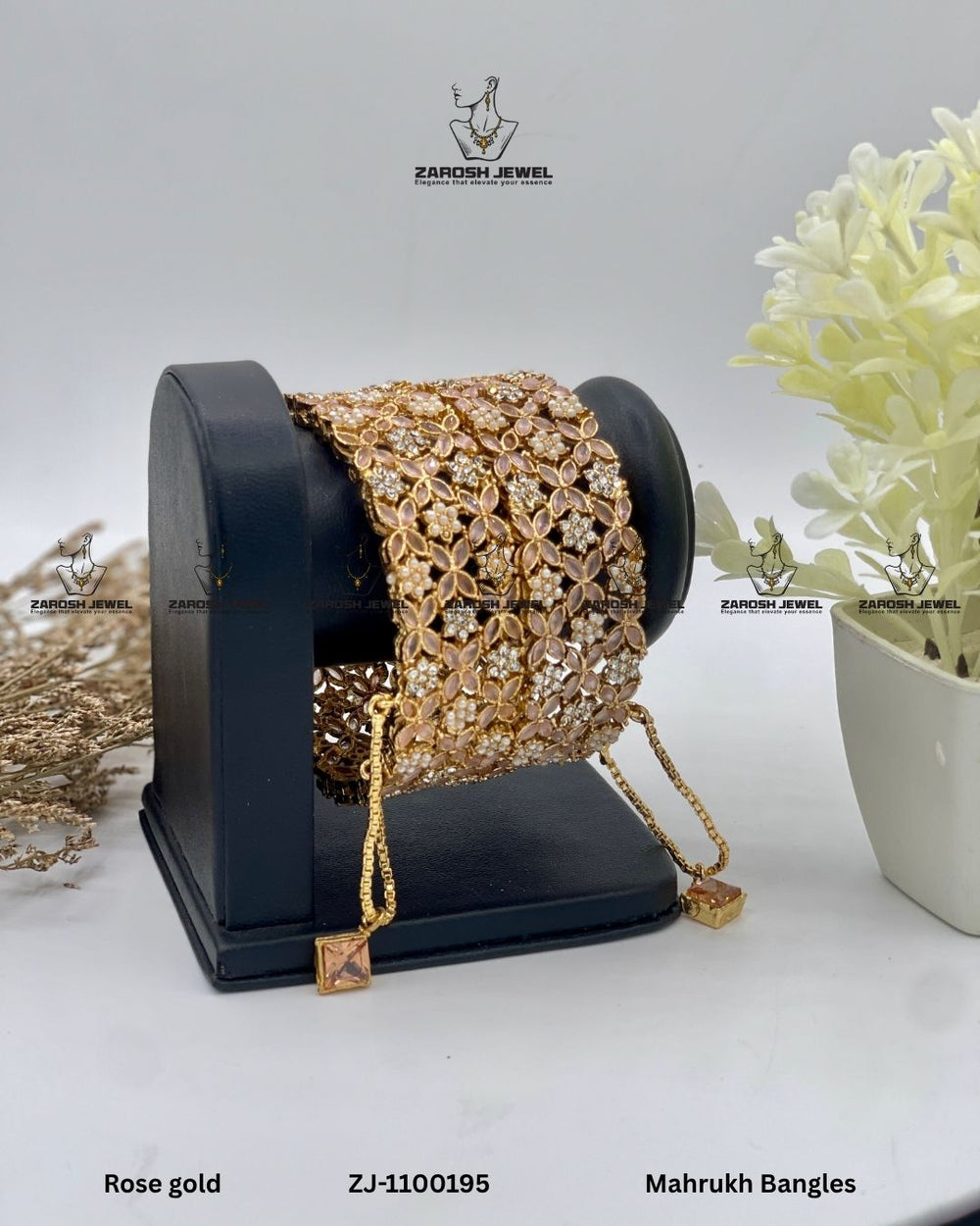 Mahrukh Bangles Openable | ZAROSH JEWEL Mint Pink