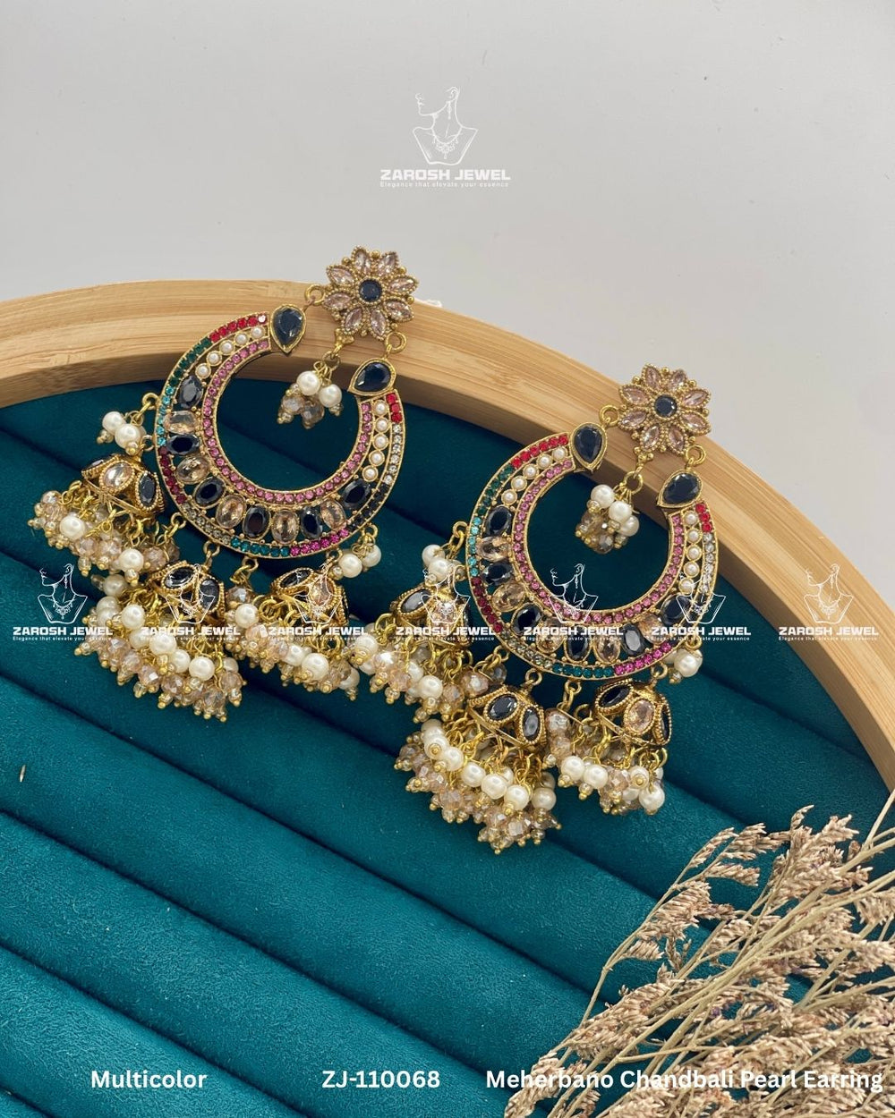 Meherbano Chandbali Pearl Earring | ZAROSH JEWEL