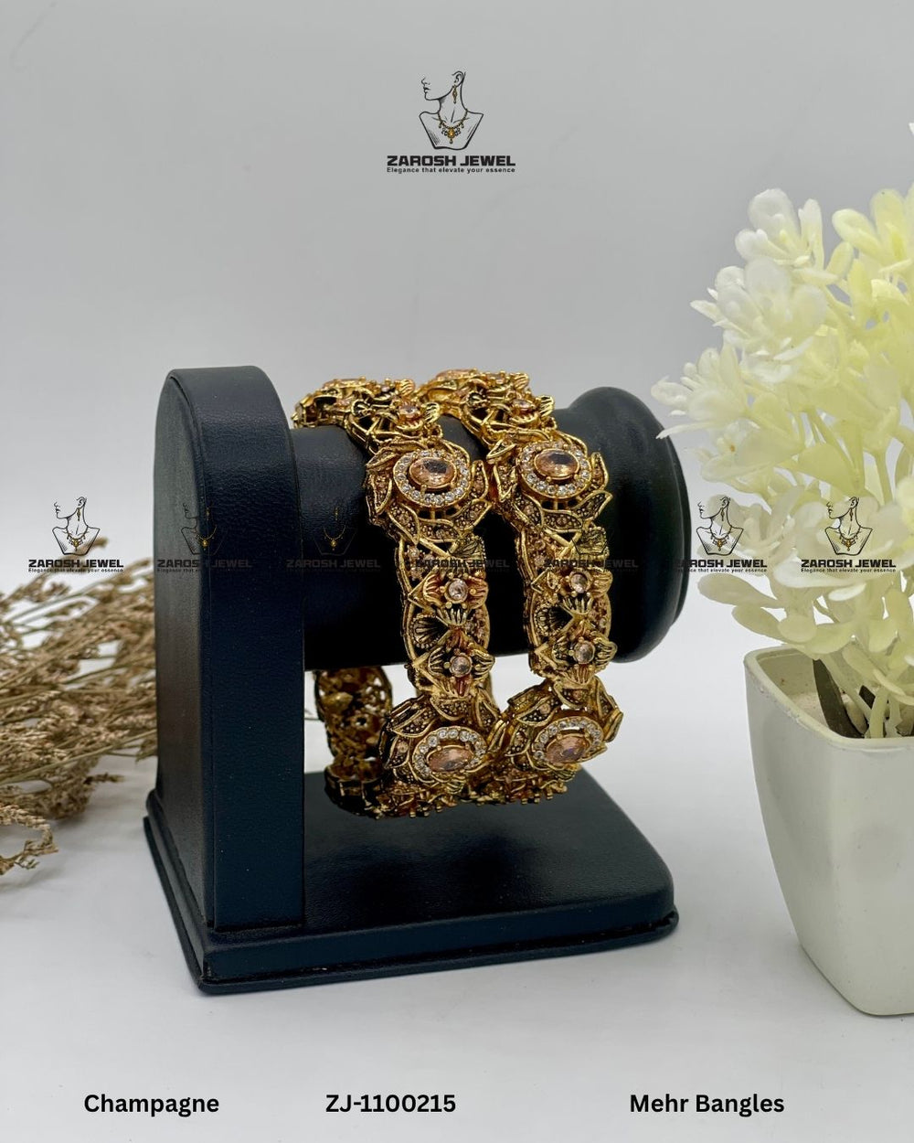 Mehr Bangles Openable | ZAROSH JEWEL Champagne