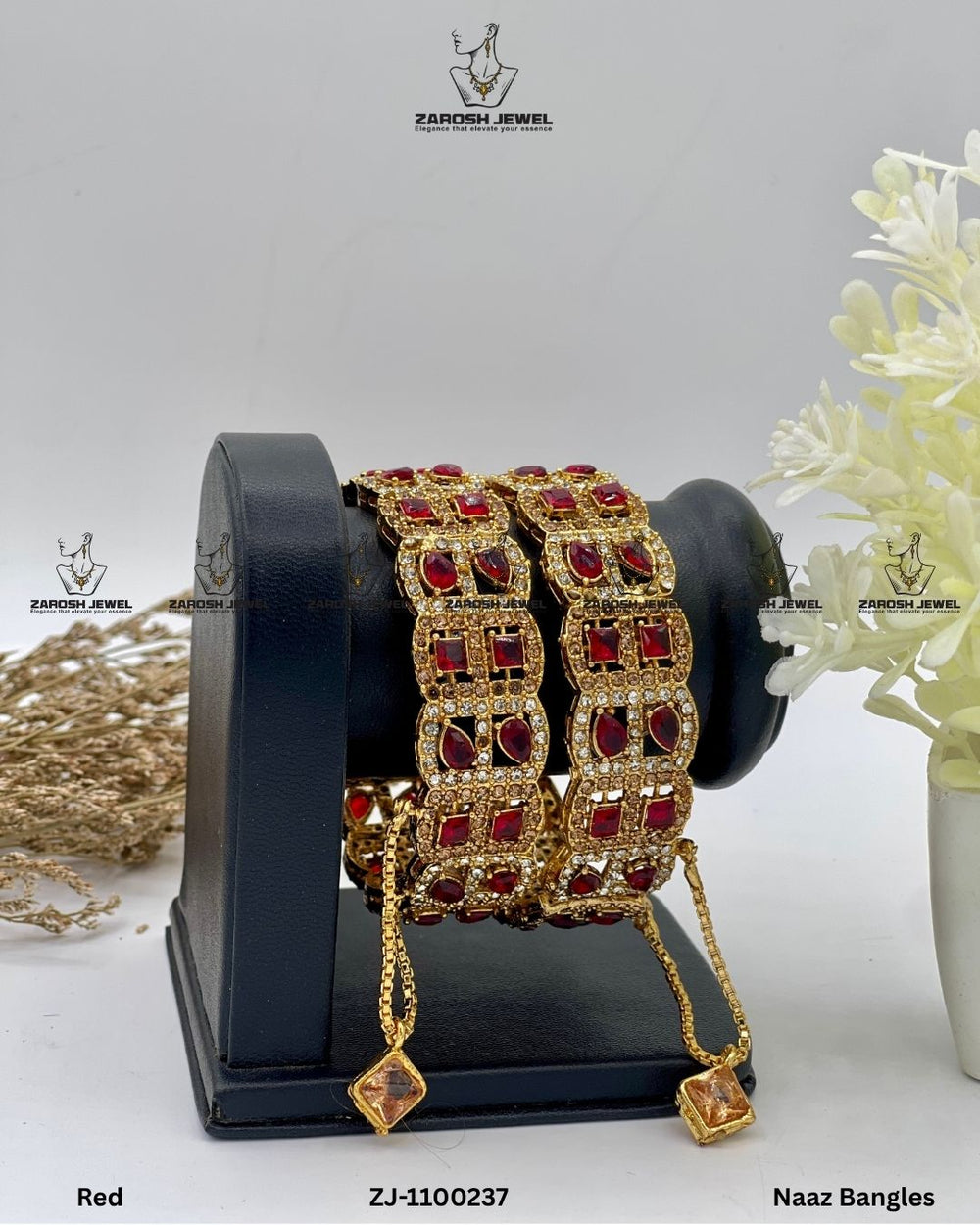 Naaz Bangles Openable | ZAROSH JEWEL Red