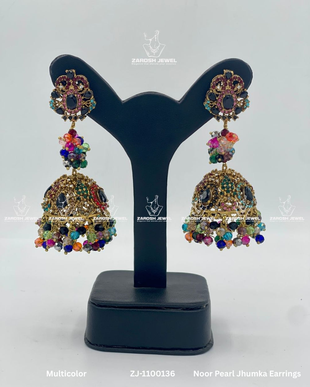 Noor Pearl Jhumka Earrings | ZAROSH JEWEL Multi
