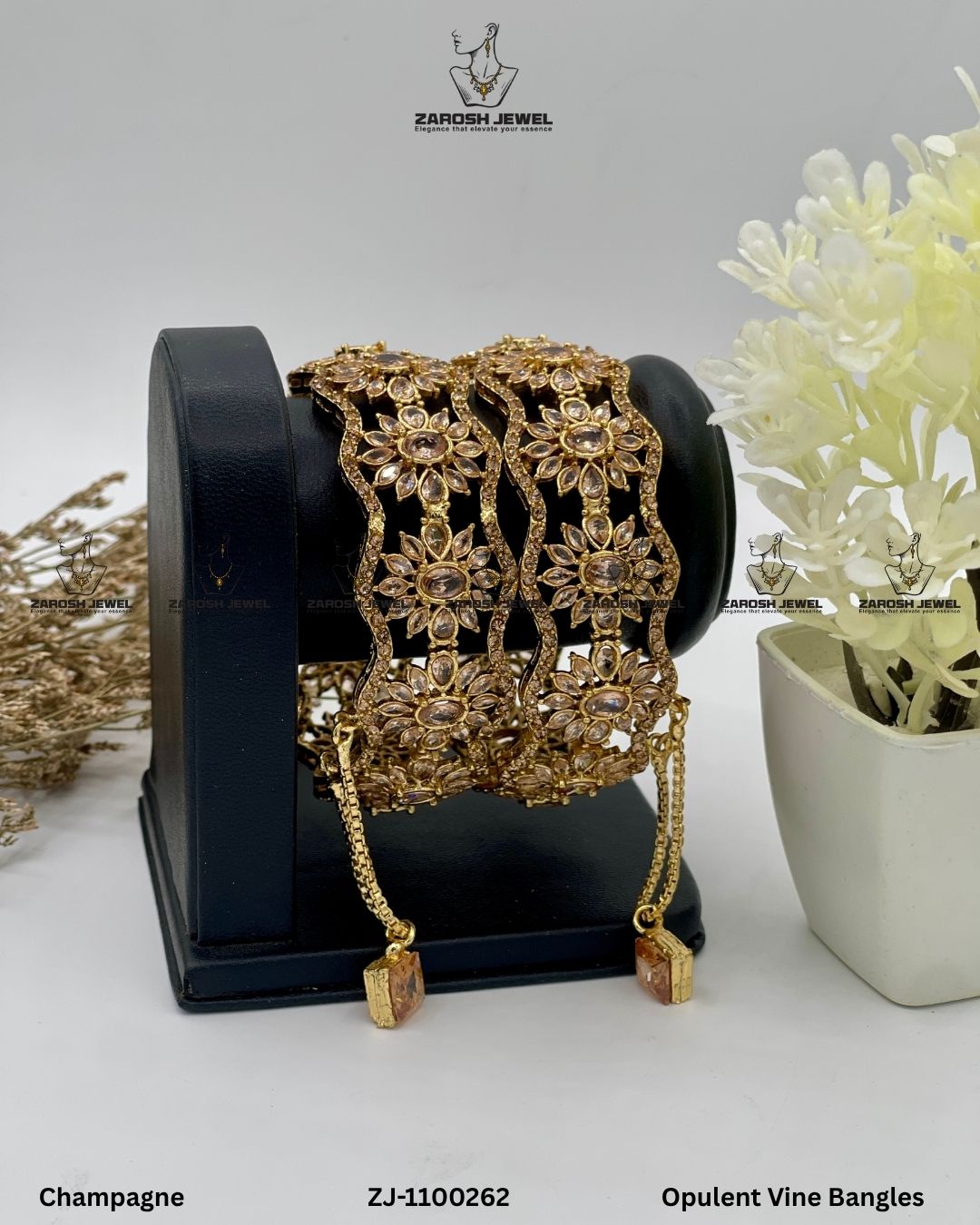 Opulent Vine Bangles | ZAROSH JEWEL Champagne