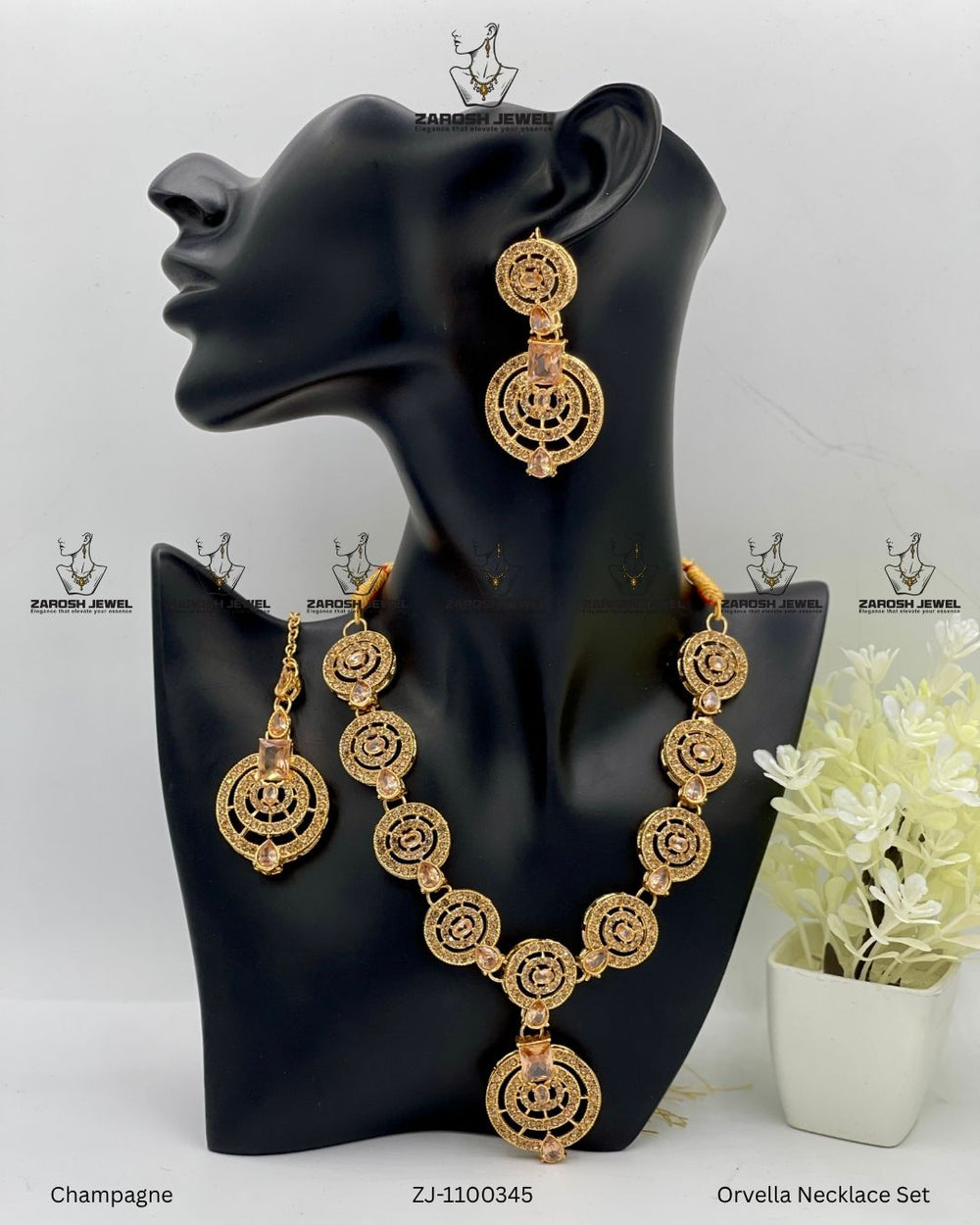 Orvella Necklace Set | ZAROSH JEWEL Champagne