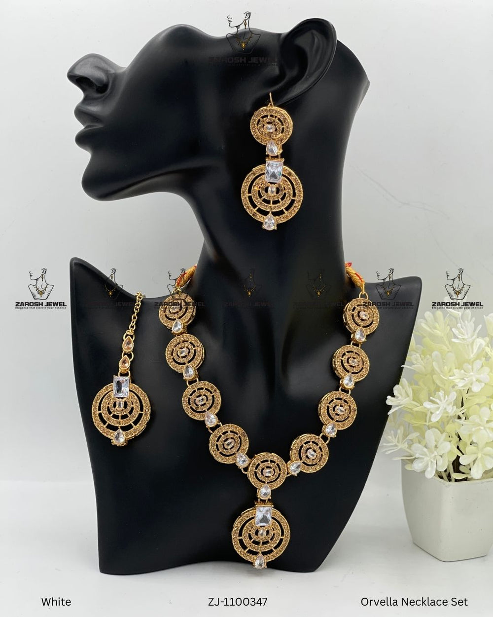 Orvella Necklace Set | ZAROSH JEWEL White