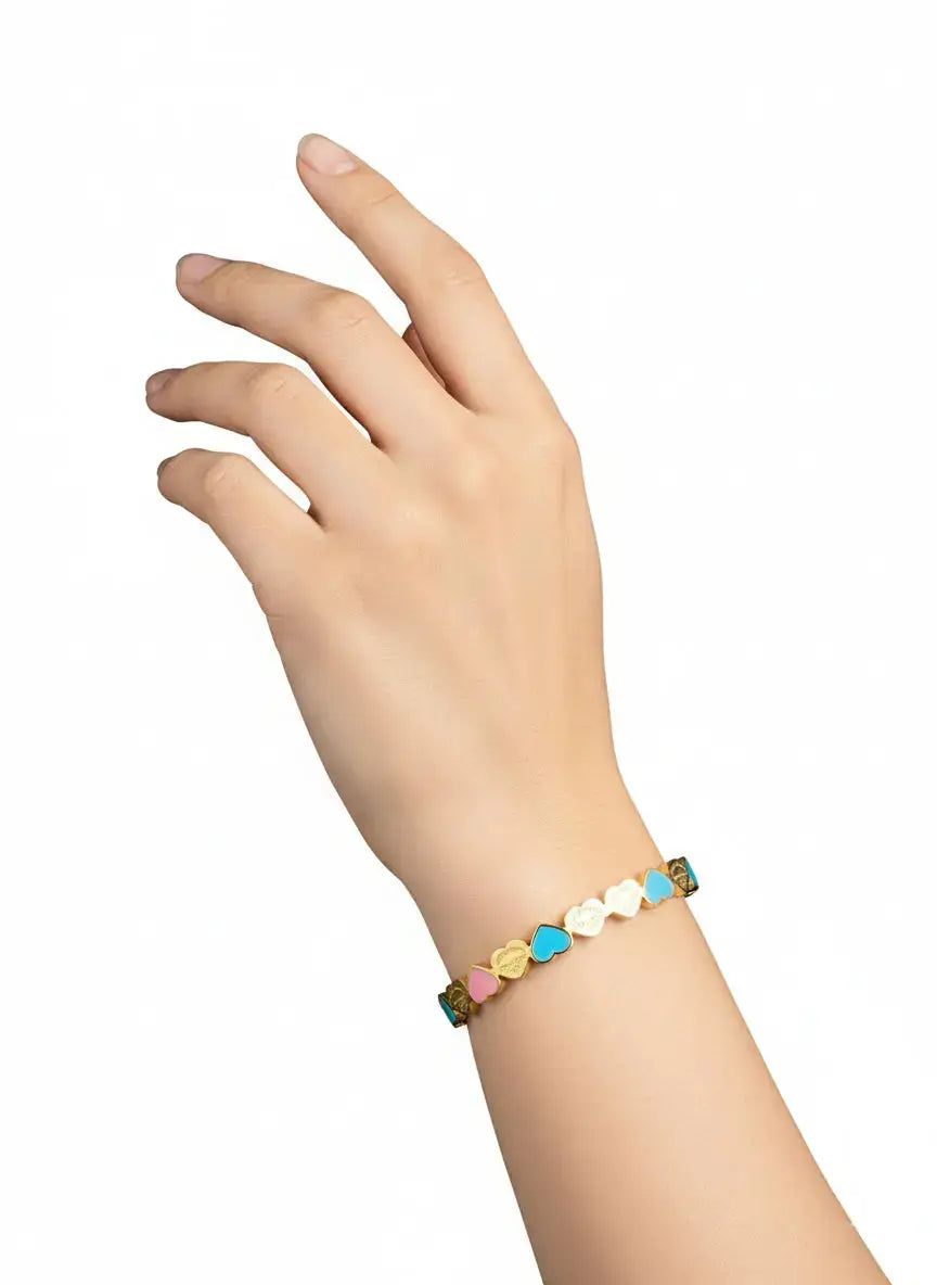 Pastel Hearts Gold Bracelet | ZAROSH JEWEL