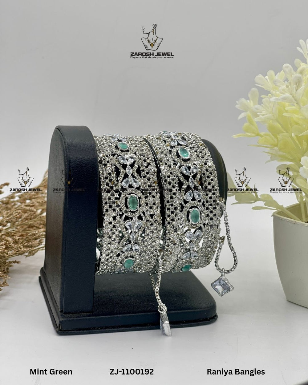 Raniya Bangles Openable | ZAROSH JEWEL Mint Green