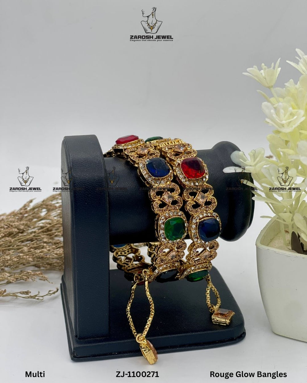 Rouge Glow Bangles Openable | ZAROSH JEWEL Multi