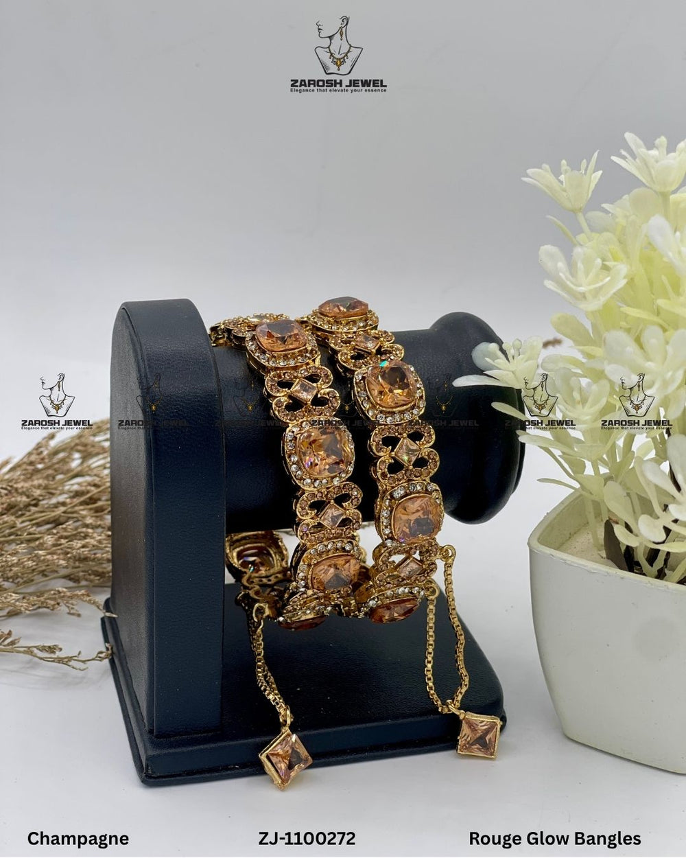 Rouge Glow Bangles Openable | ZAROSH JEWEL Champagne