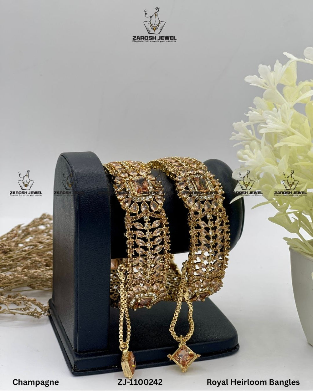 Royal Heirloom Bangles Openable | ZAROSH JEWEL Champagne