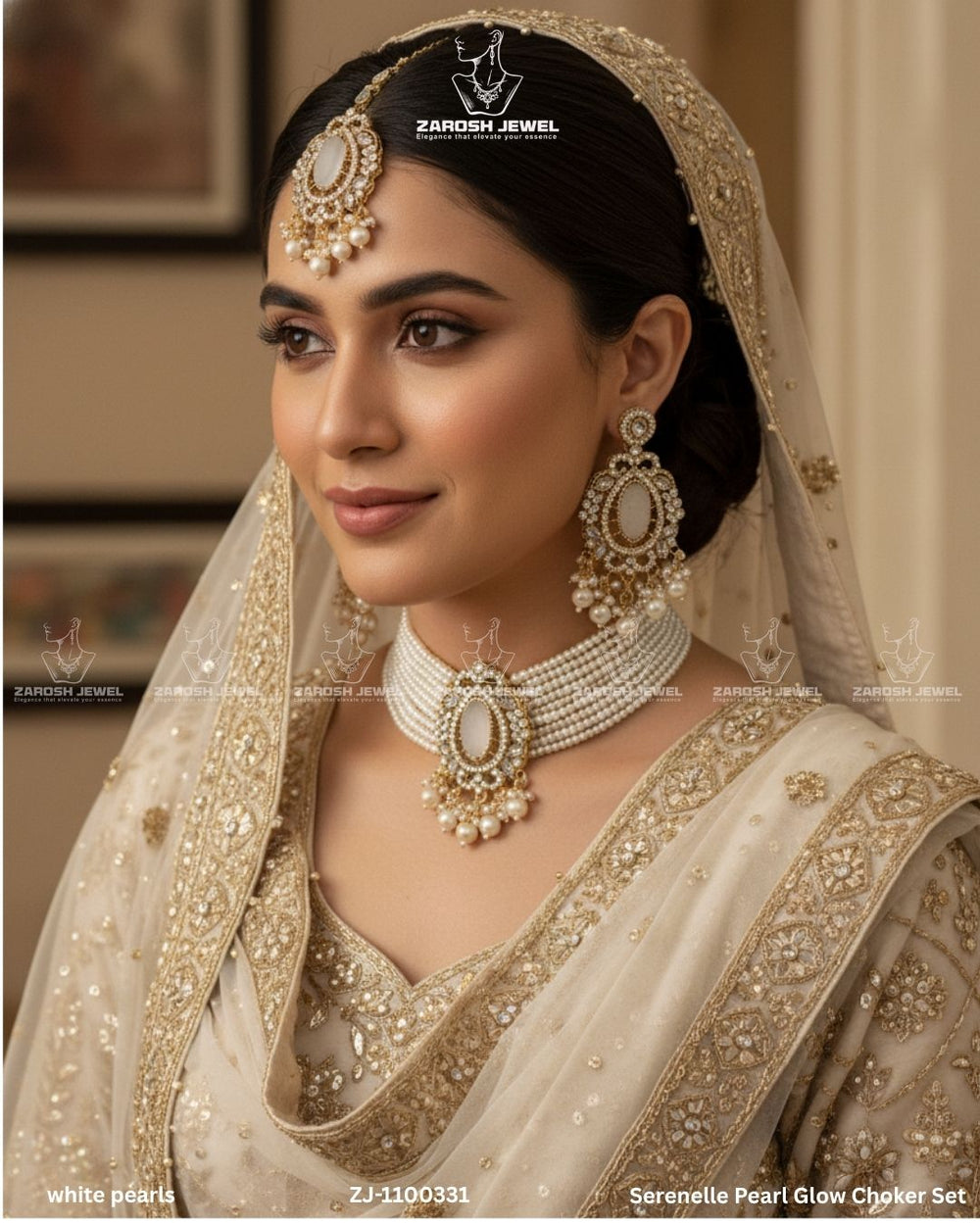 Serenelle Pearl Glow Choker Set | ZAROSH JEWEL