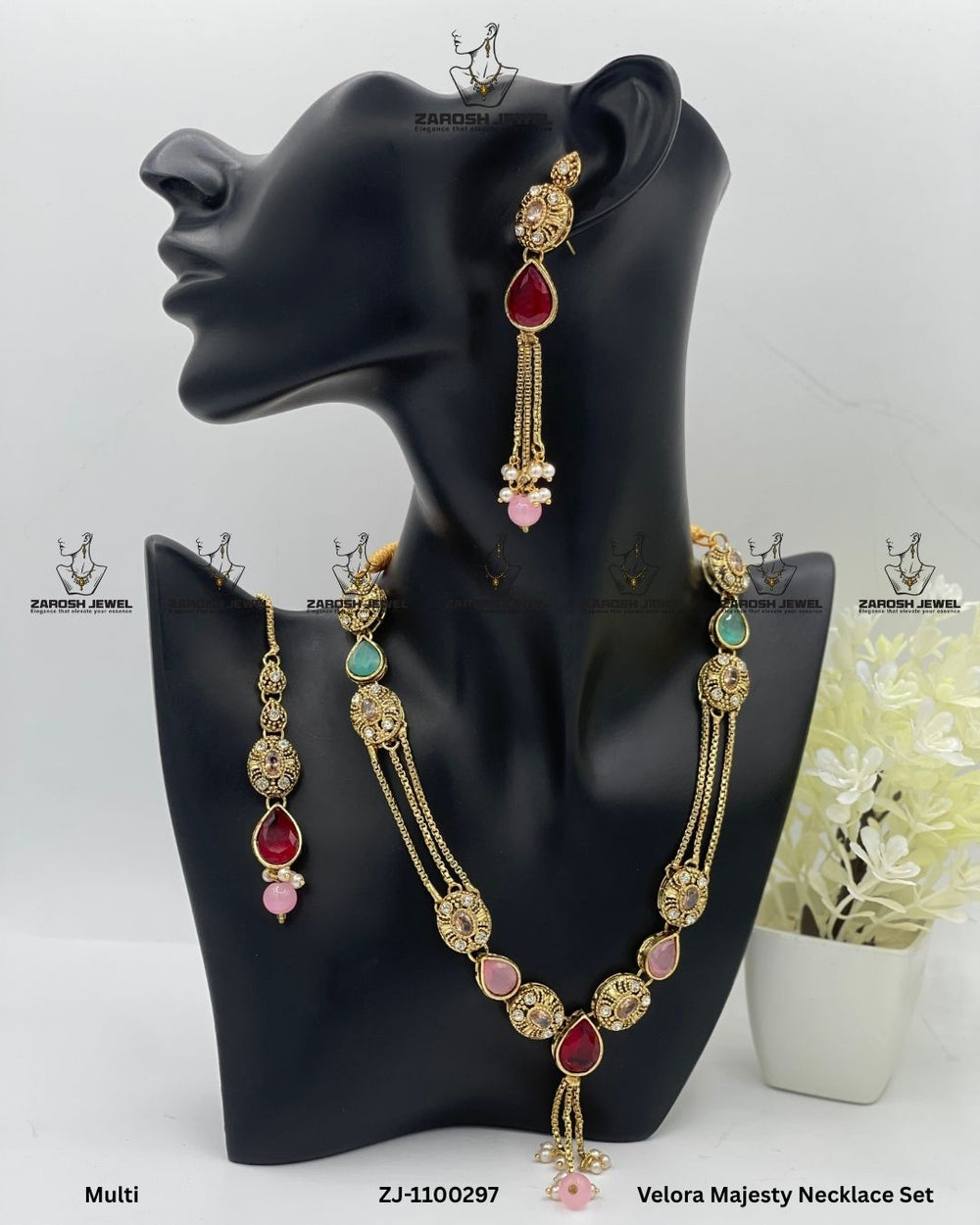 Velora Majesty Necklace Set | ZAROSH JEWEL Multi
