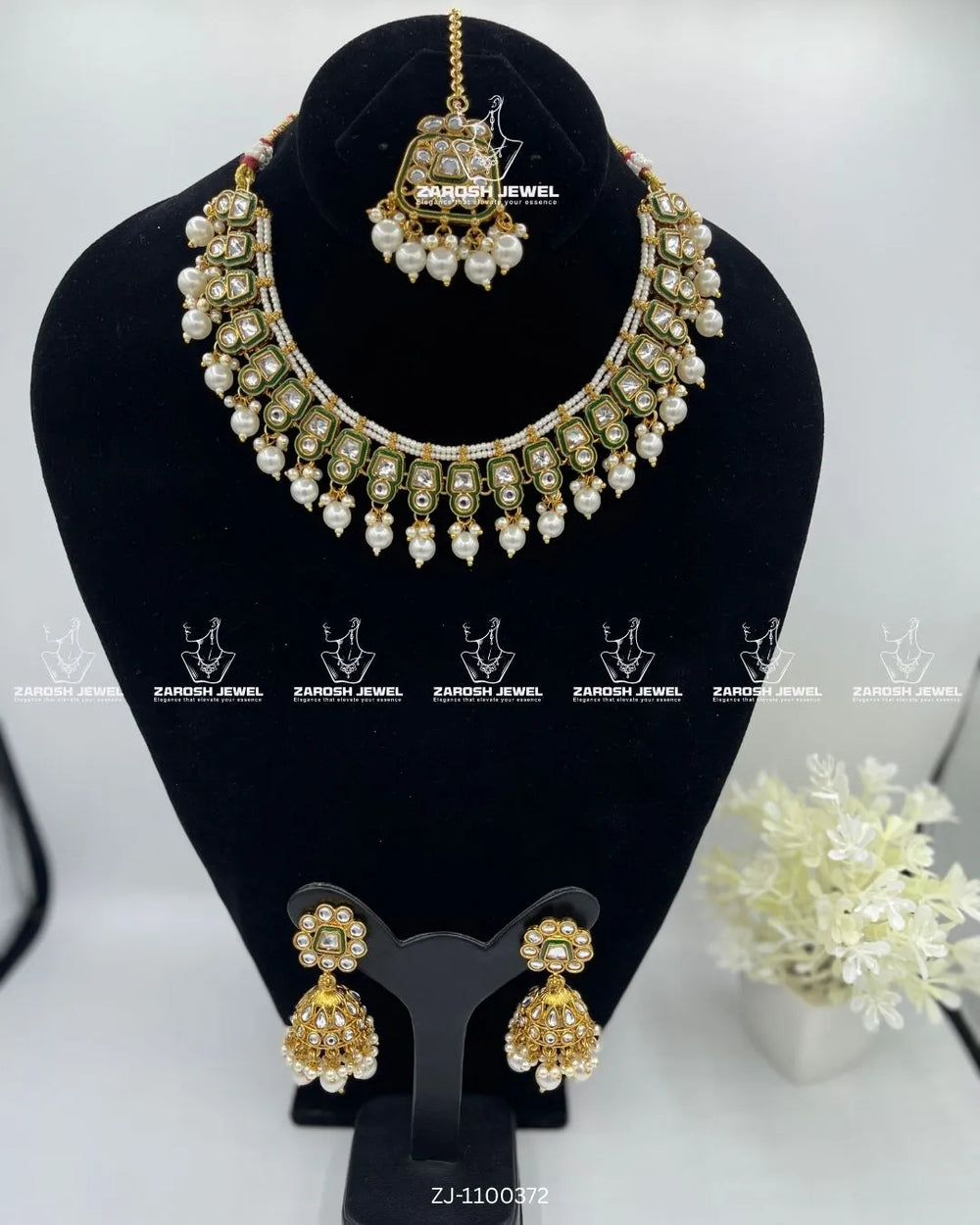 Sahar Kundan Necklace Set | ZAROSH JEWEL Pearl