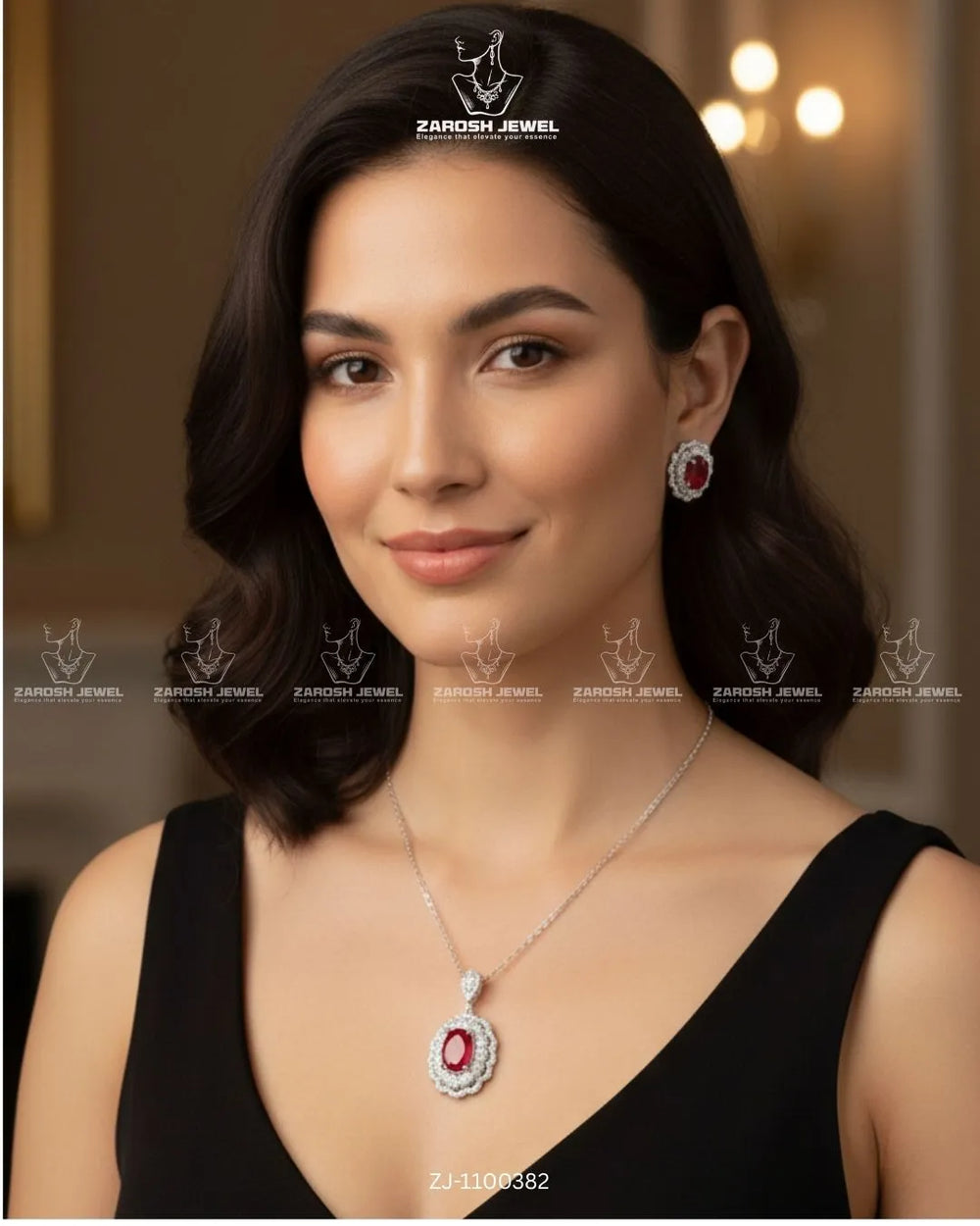 Aveline Pendant Set | ZAROSH JEWEL Red