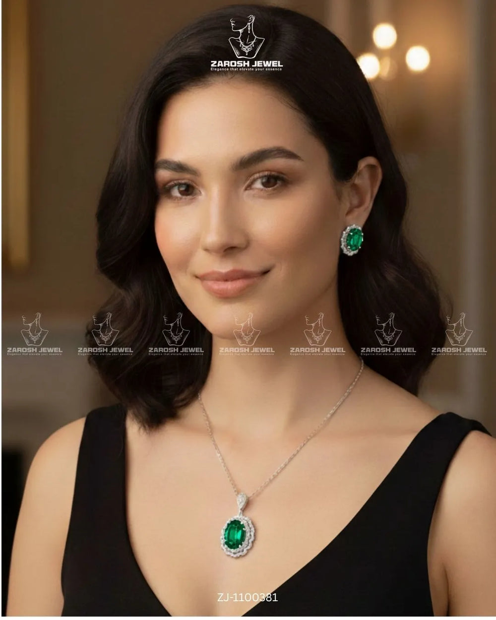 Aveline Pendant Set | ZAROSH JEWEL Green
