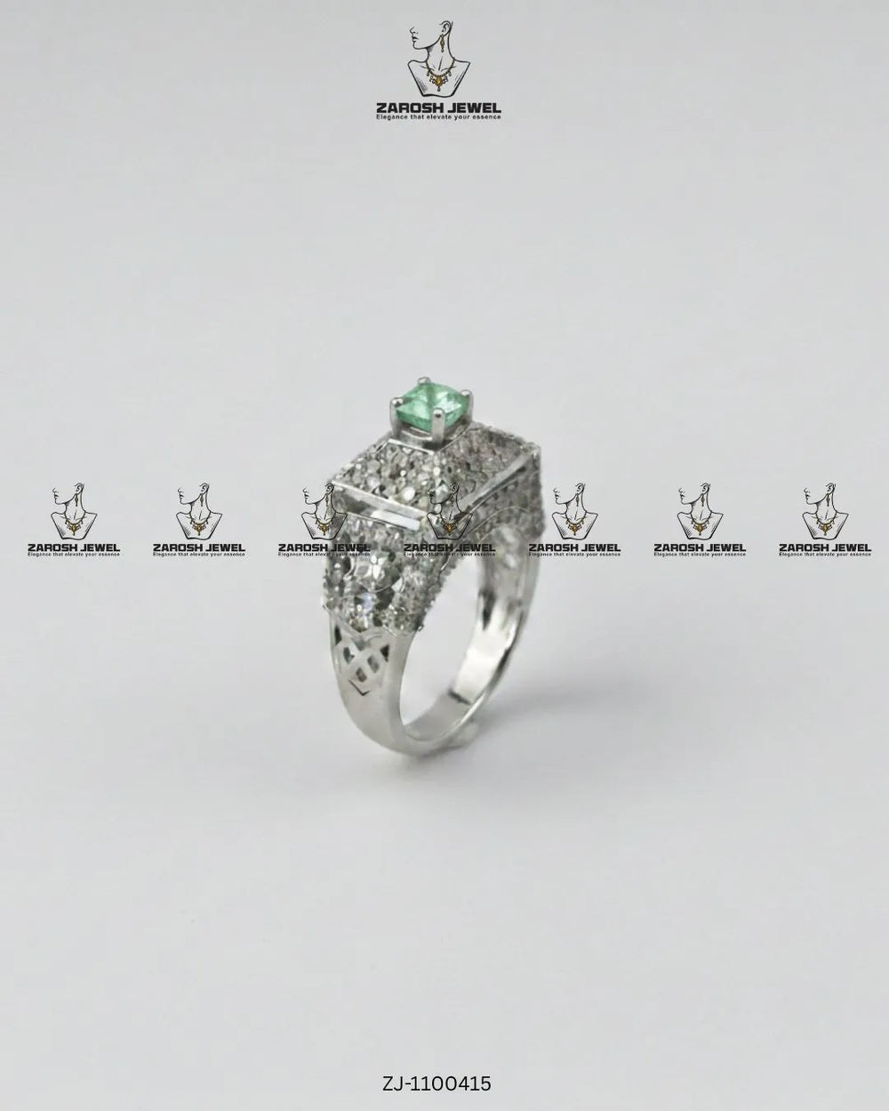 Meenar Estate Ring | ZAROSH JEWEL Mint Green