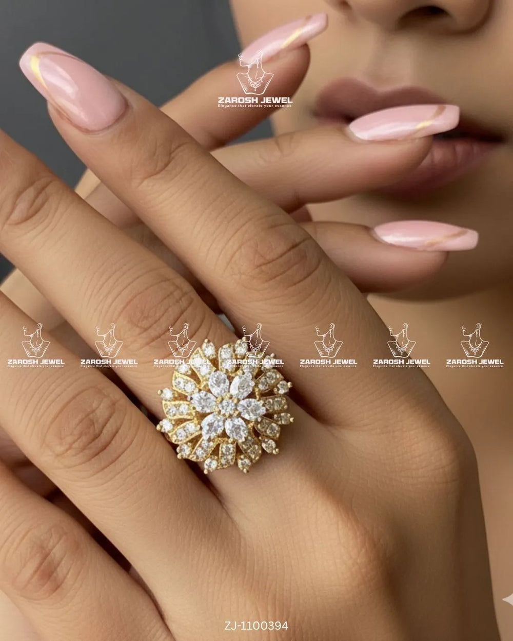 Nurella Bloom Ring | ZAROSH JEWEL White