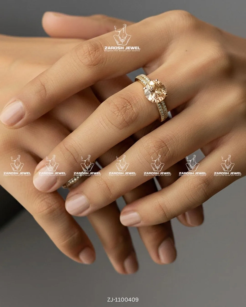 Shabnam Crown Ring | ZAROSH JEWEL Champagne