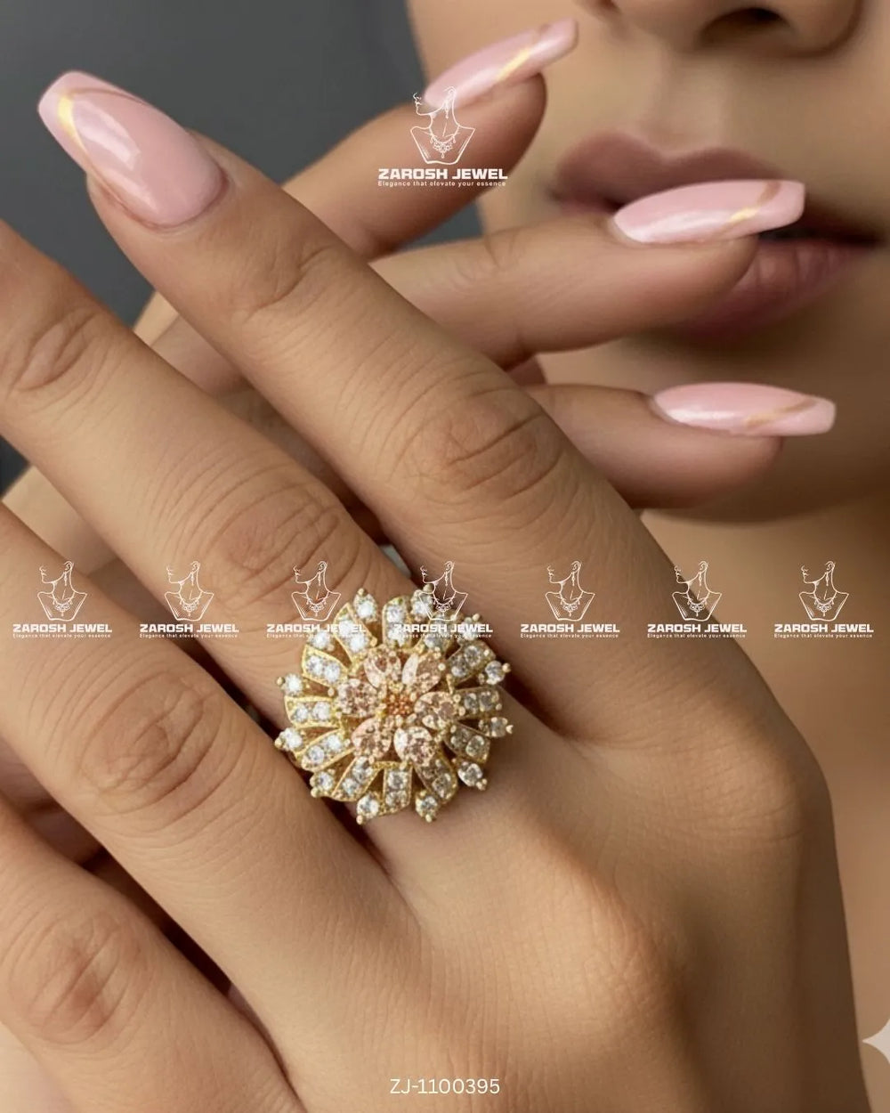 Nurella Bloom Ring | ZAROSH JEWEL Champagne