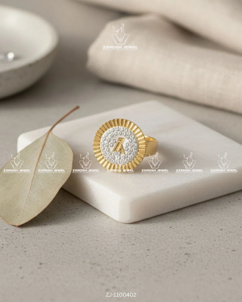 Aftab Monogram Ring | ZAROSH JEWEL