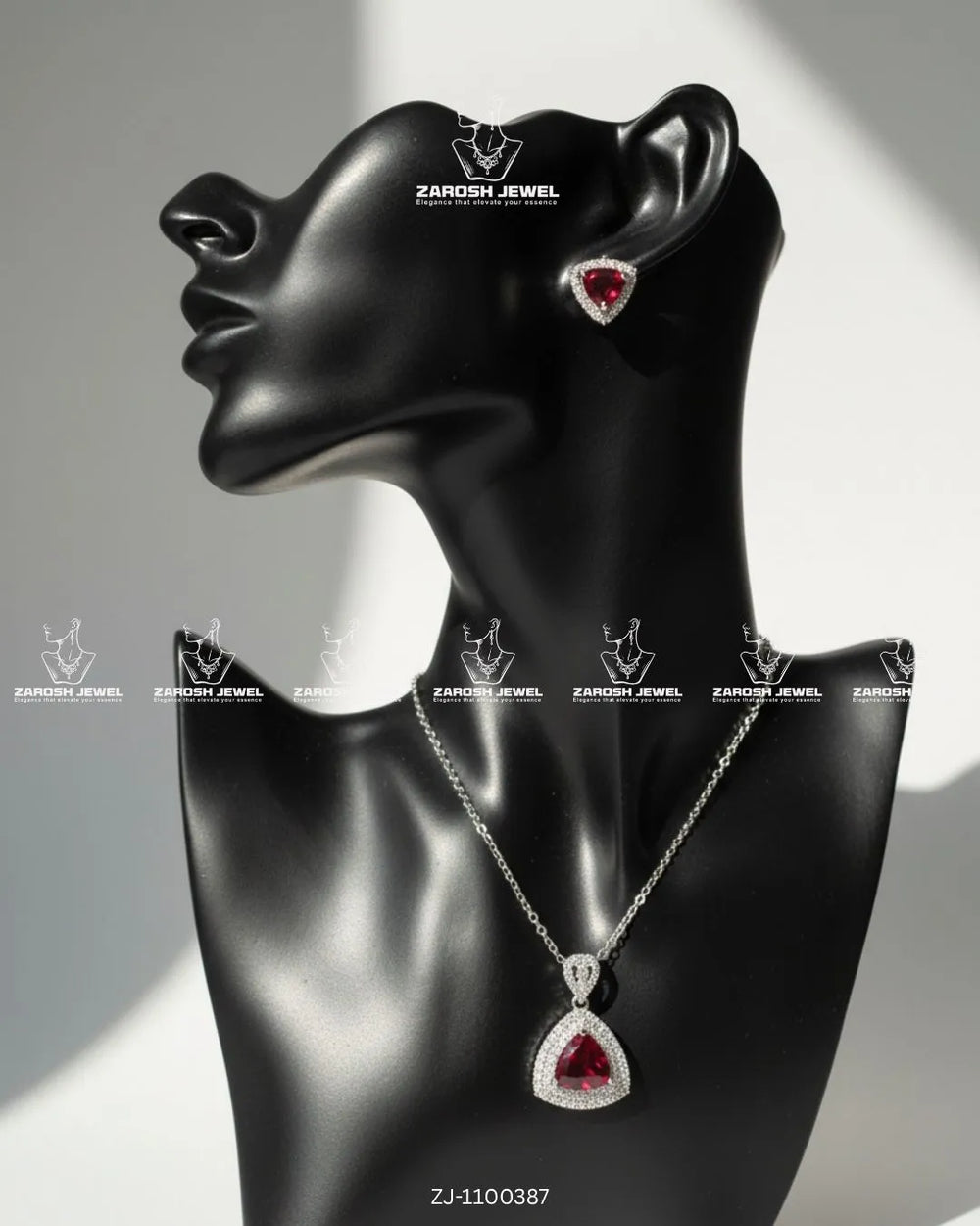 Zermeen Pendant Set | ZAROSH JEWEL Red