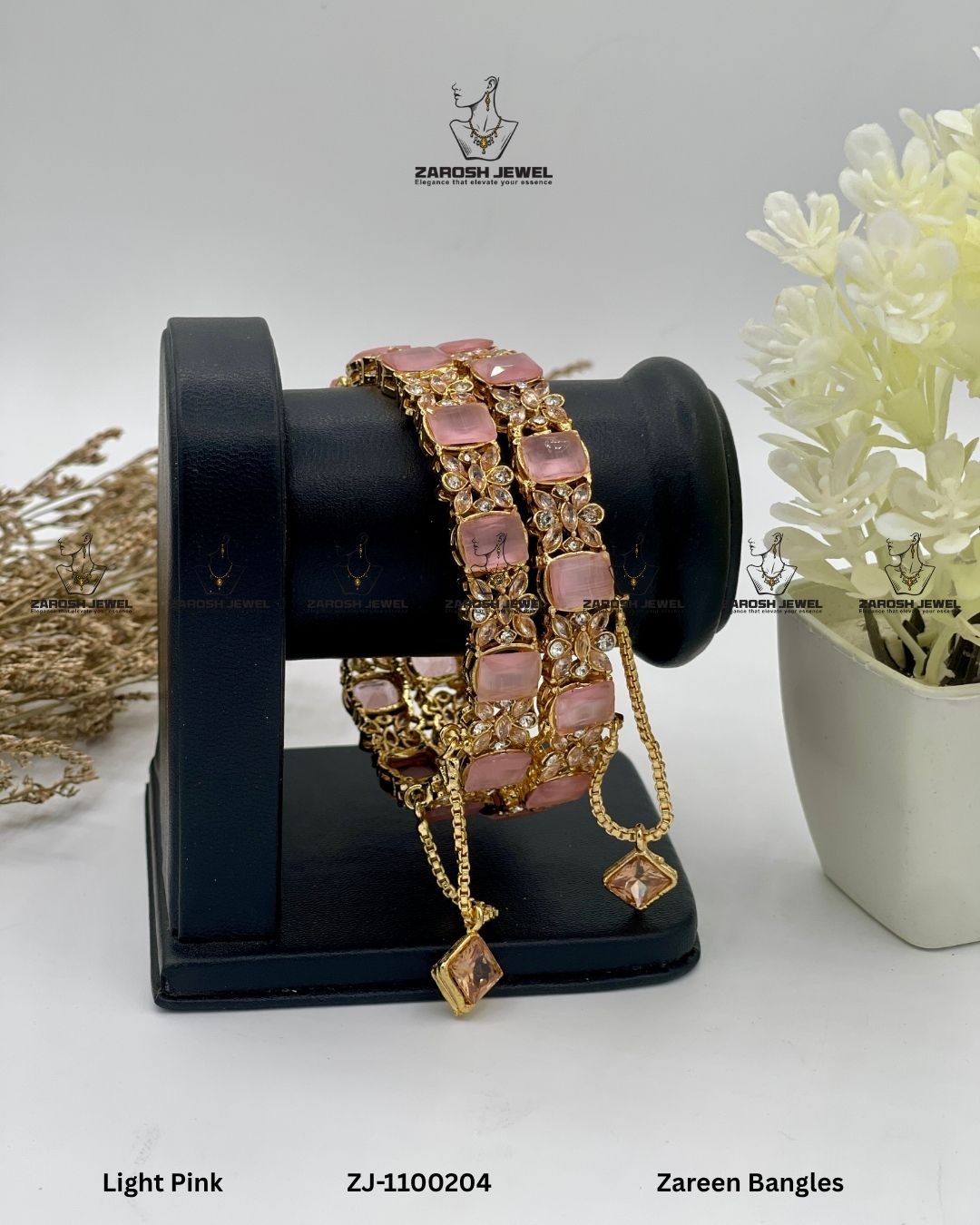 Zareen Bangles | ZAROSH JEWEL Mint Pink