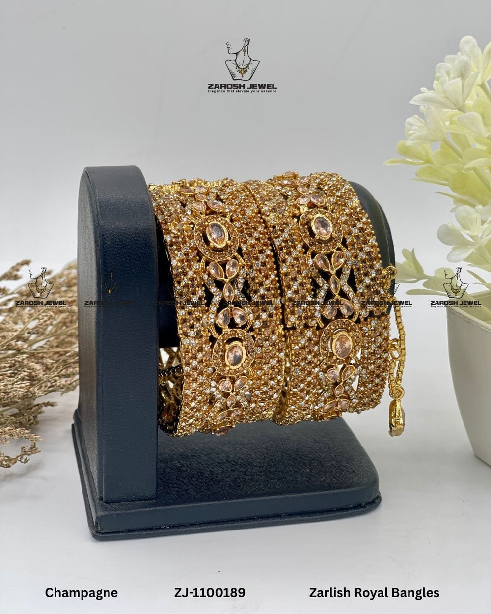 Zarlish Royal Bangles Openable | ZAROSH JEWEL Champagne