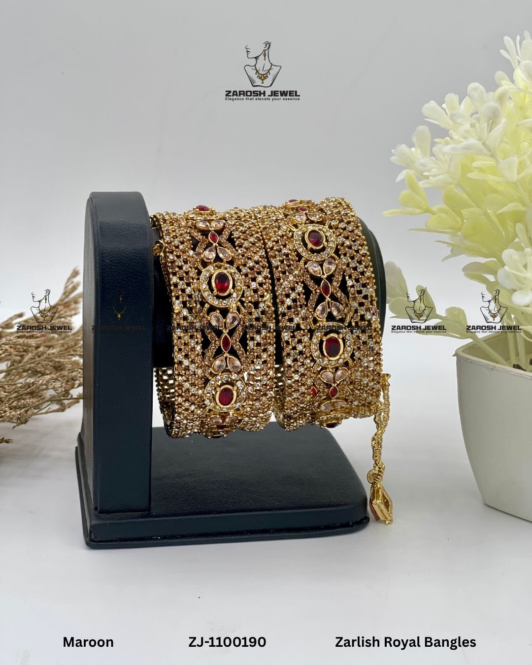 Zarlish Royal Bangles | ZAROSH JEWEL Maroon