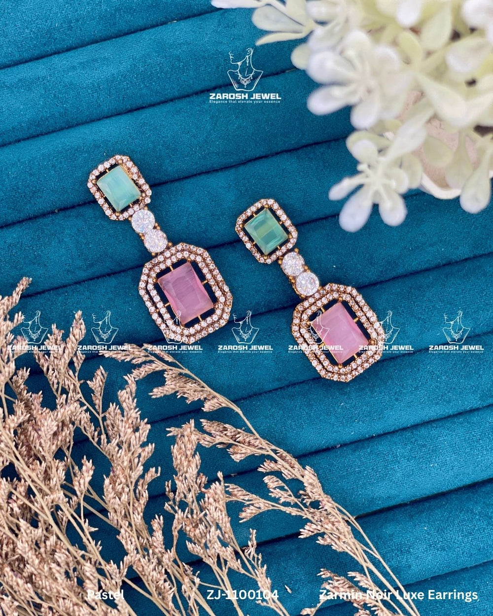 Zarmin Noir Luxe Earrings | ZAROSH JEWEL Pastel