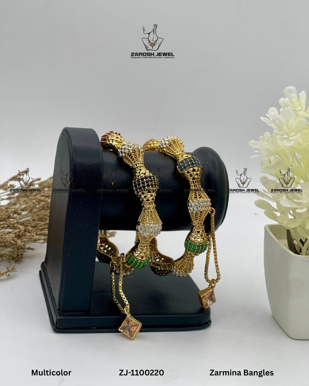 Zarmina Bangles Openable | ZAROSH JEWEL Multi