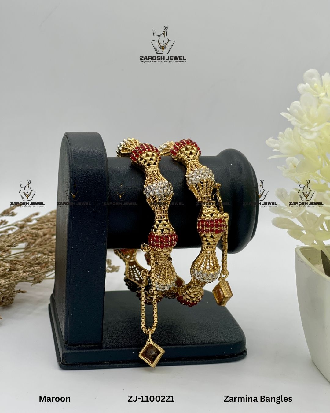 Zarmina Bangles | ZAROSH JEWEL Maroon