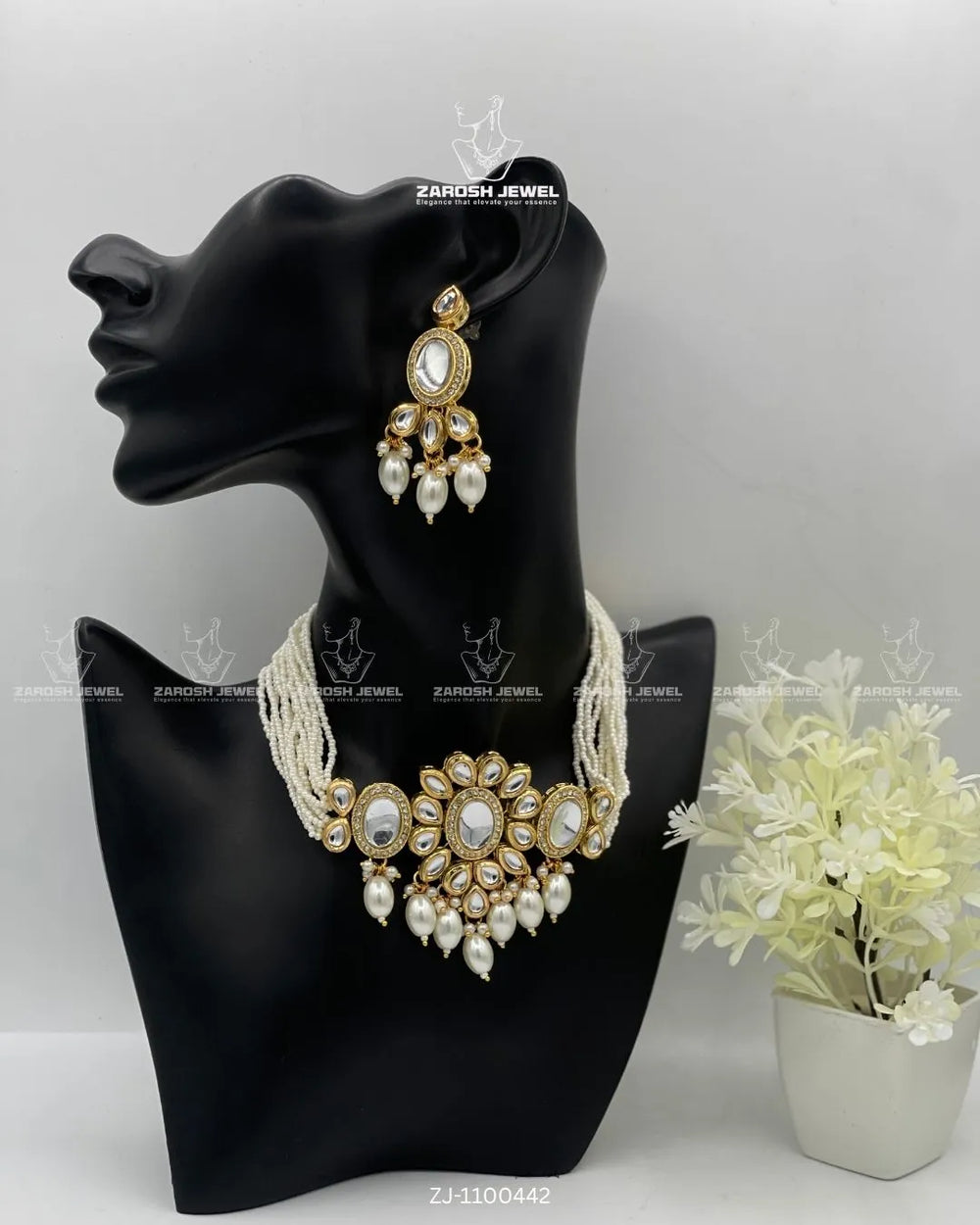 Mehndi Kundan Choker Set | ZAROSH JEWEL