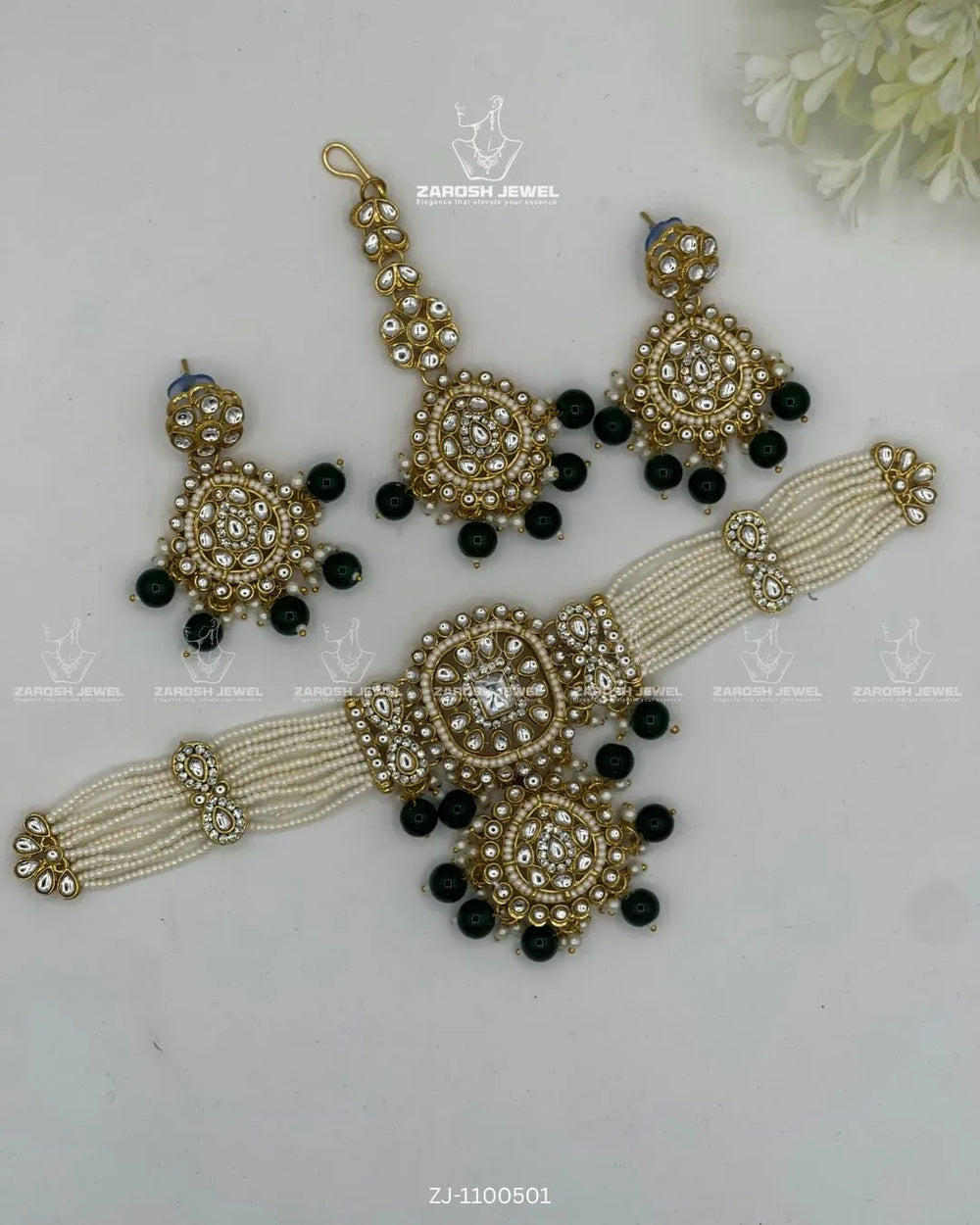 Dulhan Kundan Set | ZAROSH JEWEL Green