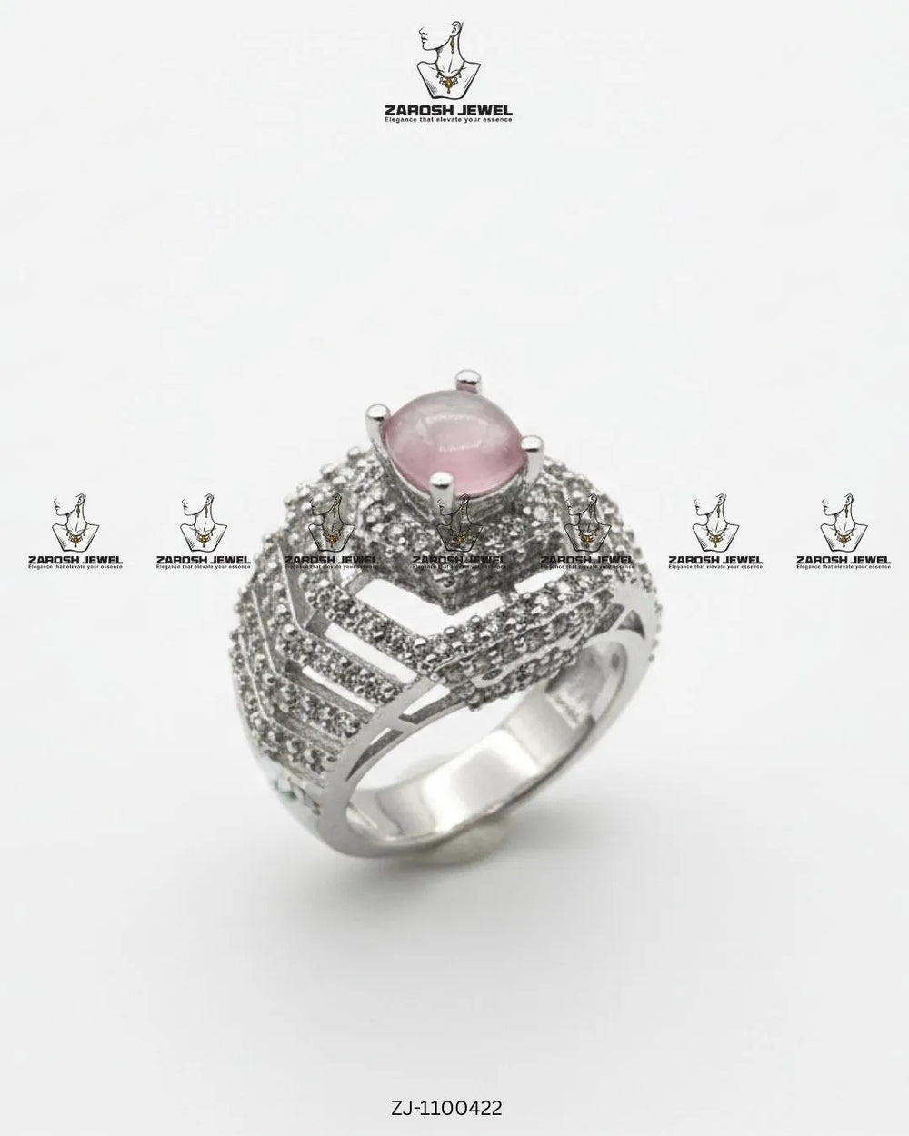 Mehraab Cascade Ring | ZAROSH JEWEL Mint Pink