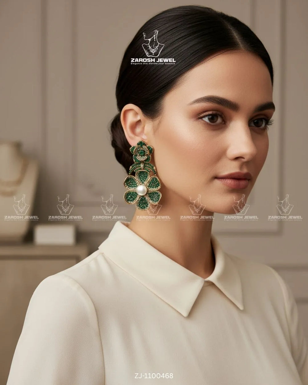 Gul-e-Shab Stud Earrings | ZAROSH JEWEL