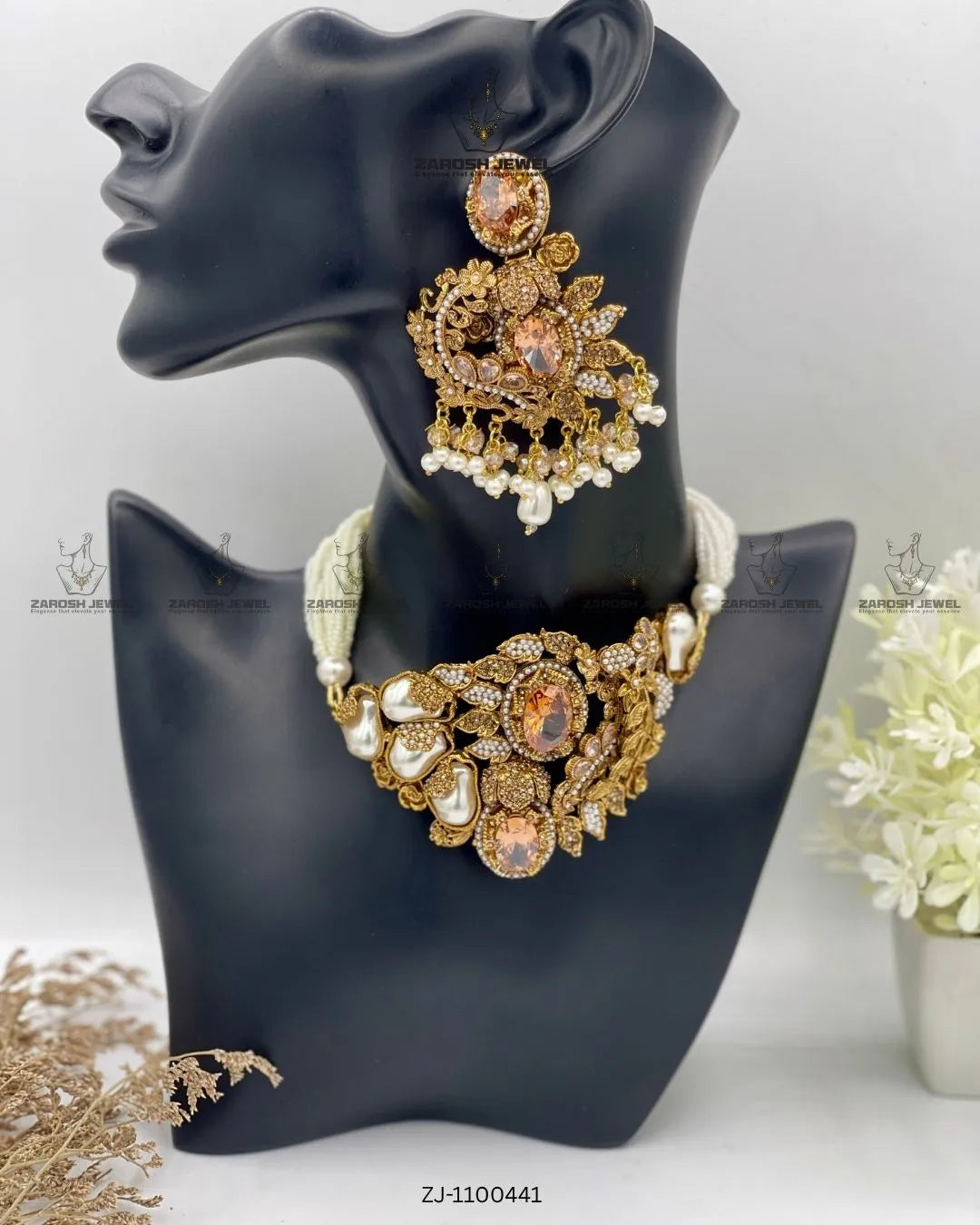 Rang Mahal Choker Set | ZAROSH JEWEL Pearl